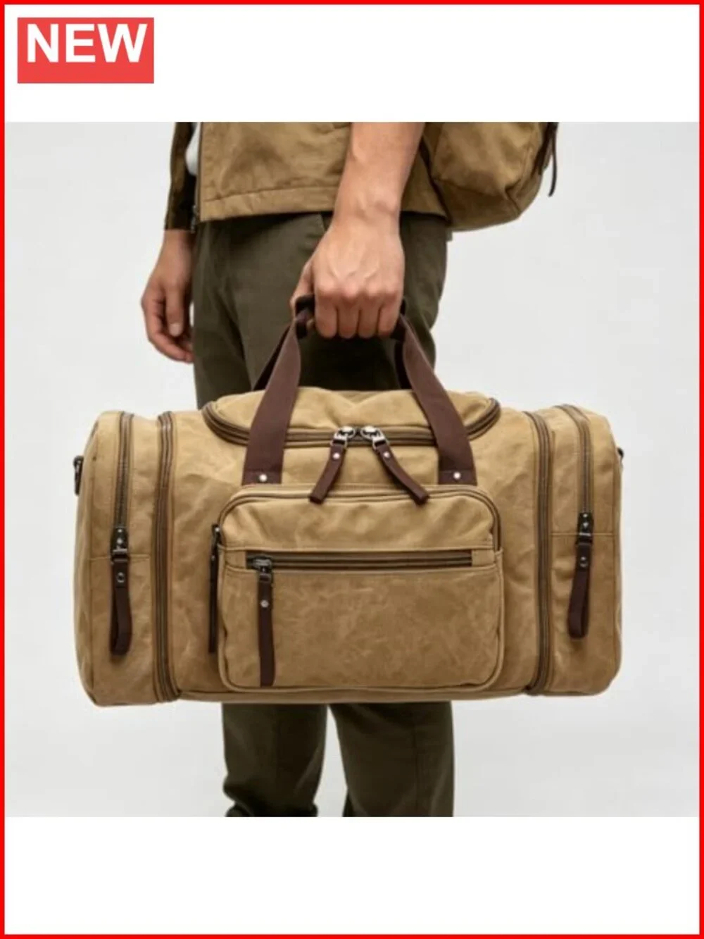 Large Canvas Travel Duffel Bag Overnight Weekend Carry On